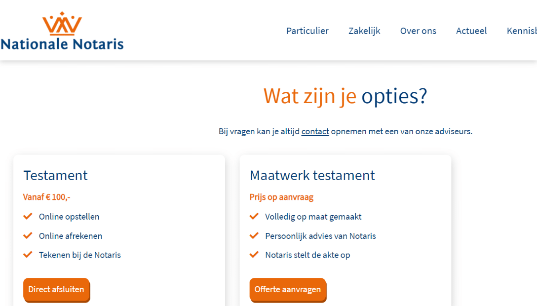 Hervat waarschijnlijk rok Vergelijk aanbieders online testament opstellen | Jan. 2022