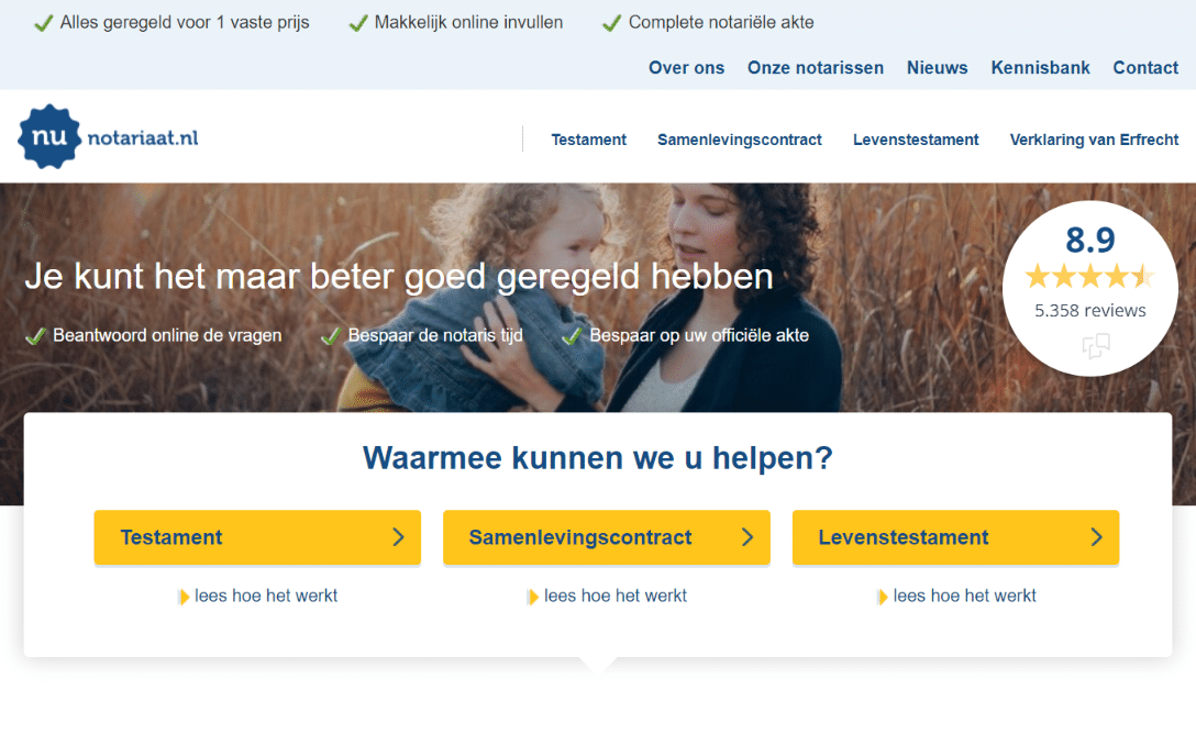 Hervat waarschijnlijk rok Vergelijk aanbieders online testament opstellen | Jan. 2022